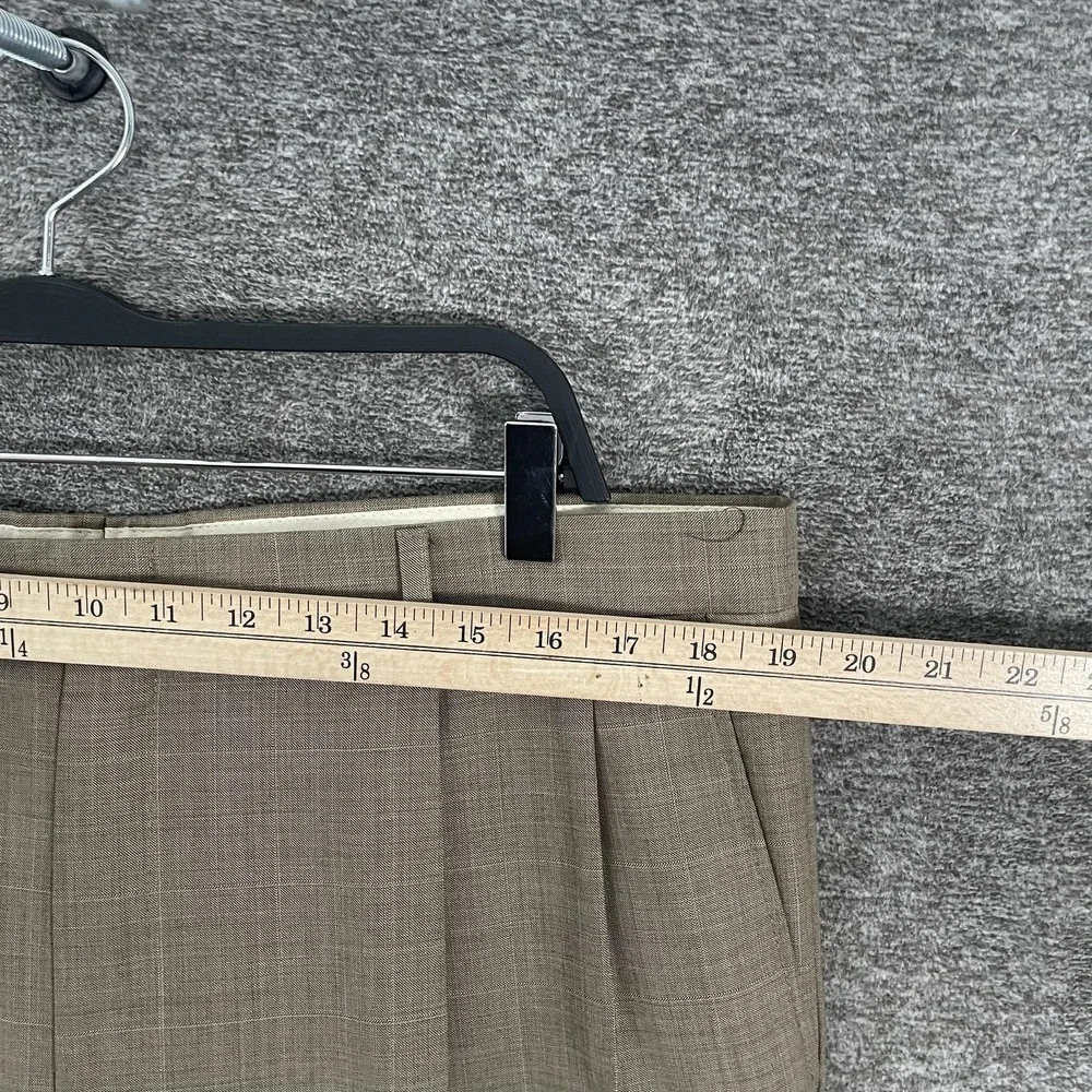 Lori Piana Suit Mens 43R Beige Plaid Wool 2 Pc 38x30 Hickey Freeman Nordstrom